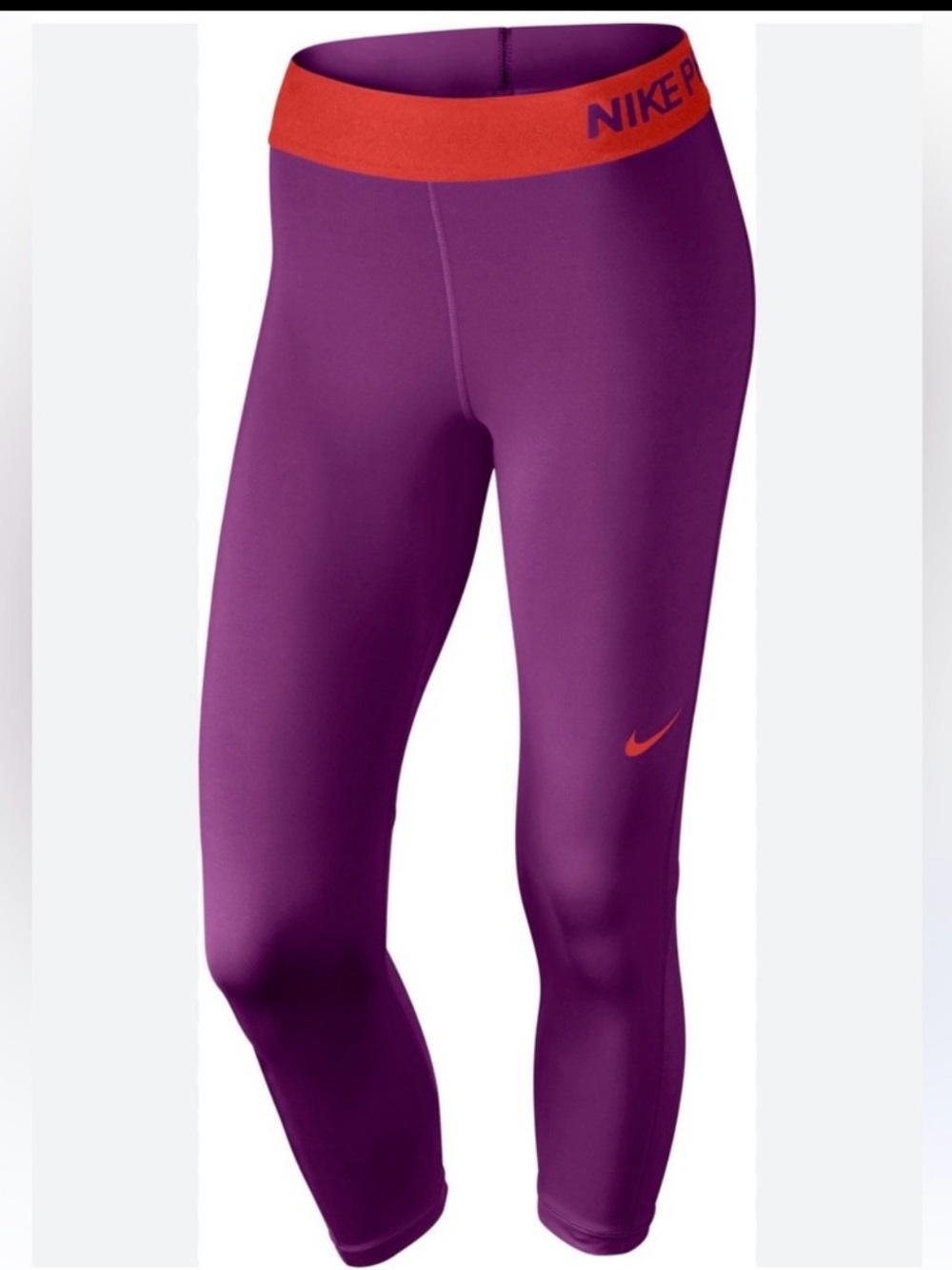 ‼️SALE‼️ Nike Capri Leggings with Orange Waistband